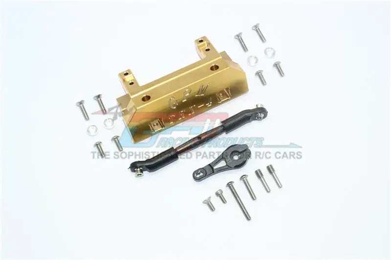 Traxxas Trx-4 Defender / Trx-4 Tactical Unit Brass Front Bumper Mount (200G) +25T Aluminum Servo Horn With Spring Steel Steering Link - 1 Set 1