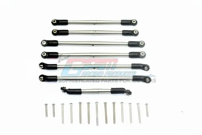 Traxxas Trx-4 Defender / Trx-4 Tactical Unit Stainless Steel Adjustable Upper & Lower Suspension Links - 7Pc Set 1