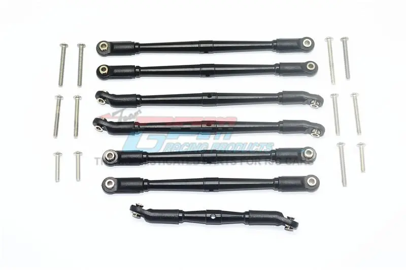 Traxxas Trx-4 Ford Bronco / Blazer Aluminium Adjustable Upper & Lower Suspension Links - 7Pc Set Black 1