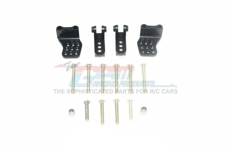 Traxxas Trx-4 Mercedes-Benz G500 / Ford Bronco / Blazer Aluminum Adjustable Front + Rear Damper Mount (Multiple Positioning Holes) - 4Pc Set Black 1