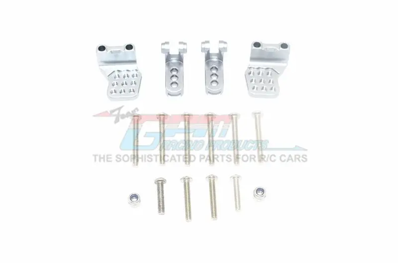 Traxxas Trx-4 Mercedes-Benz G500 / Ford Bronco / Blazer Aluminum Adjustable Front + Rear Damper Mount (Multiple Positioning Holes) - 4Pc Set Gray Silver 1