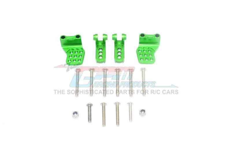 Traxxas Trx-4 Mercedes-Benz G500 / Ford Bronco / Blazer Aluminum Adjustable Front + Rear Damper Mount (Multiple Positioning Holes) - 4Pc Set Green 1