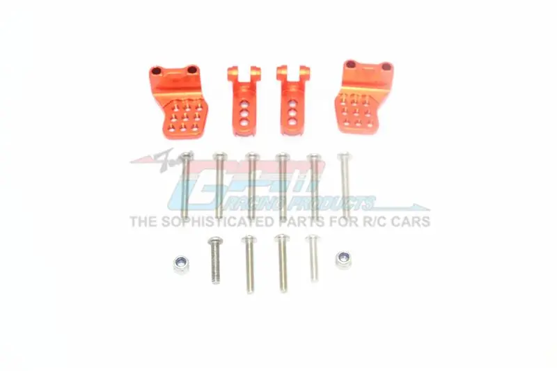 Traxxas Trx-4 Mercedes-Benz G500 / Ford Bronco / Blazer Aluminum Adjustable Front + Rear Damper Mount (Multiple Positioning Holes) - 4Pc Set Ornage 1