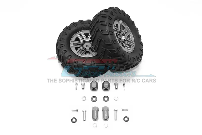 Traxxas Trx-4 Trail Defender Crawler 1.9" Aluminum 6 Spokes Bbs Rims With Onroad Tires And 12Mm Thick Alloy Hex - 1Pr Set Orange 1