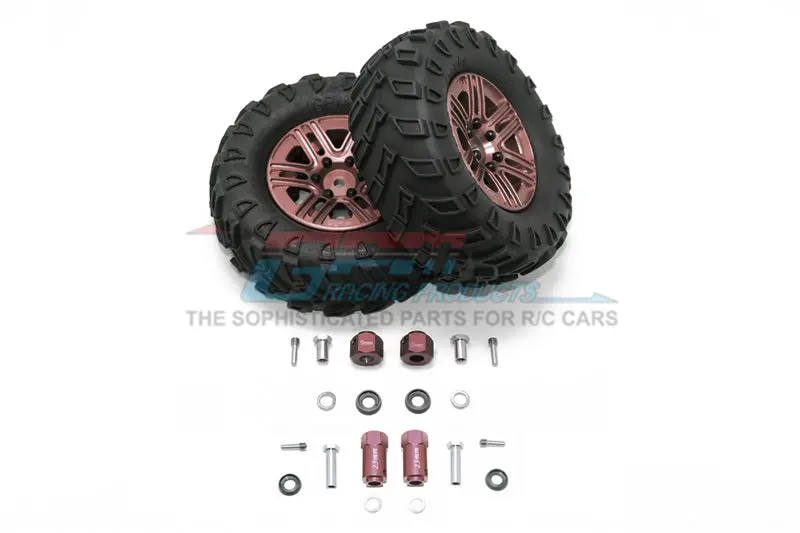 Traxxas Trx-4 Trail Defender Crawler 1.9" Aluminum 6 Spokes Bbs Rims With Onroad Tires And 9Mm Thick Alloy Hex - 1Pr Set Brown 1