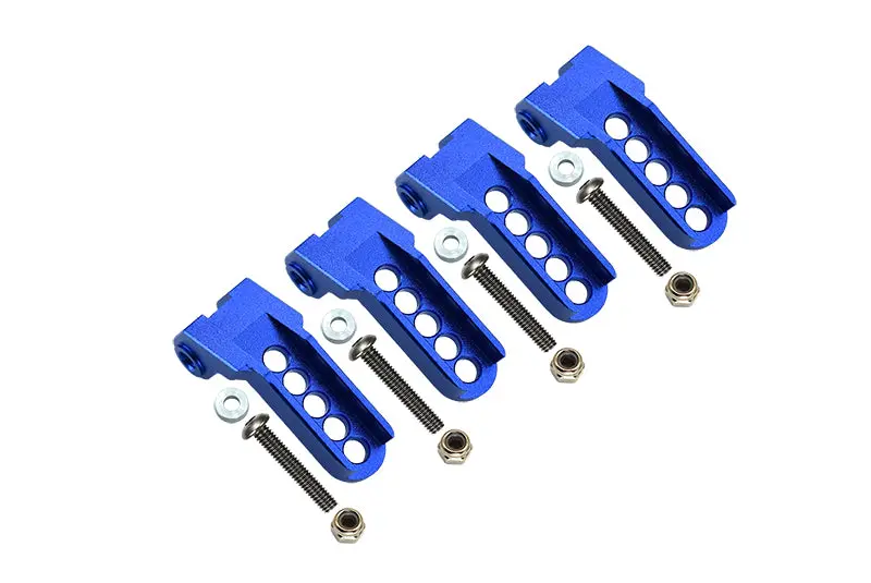 Traxxas Trx-4 Trail Defender Crawler Aluminum Adjustable Front And Rear Damper Mount - 4Pc Set Blue 1