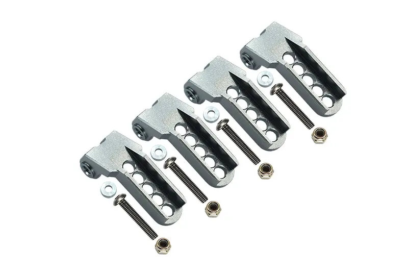 Traxxas Trx-4 Trail Defender Crawler Aluminum Adjustable Front And Rear Damper Mount - 4Pc Set Gray Silver 1