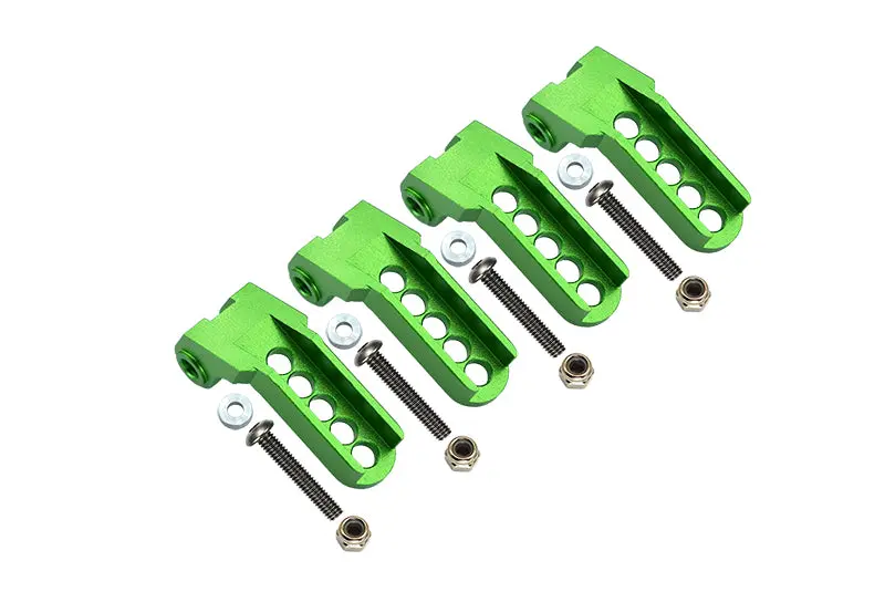 Traxxas Trx-4 Trail Defender Crawler Aluminum Adjustable Front And Rear Damper Mount - 4Pc Set Green 1