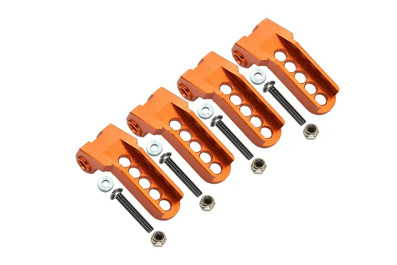 Traxxas Trx-4 Trail Defender Crawler Aluminum Adjustable Front And Rear Damper Mount - 4Pc Set Orange 1