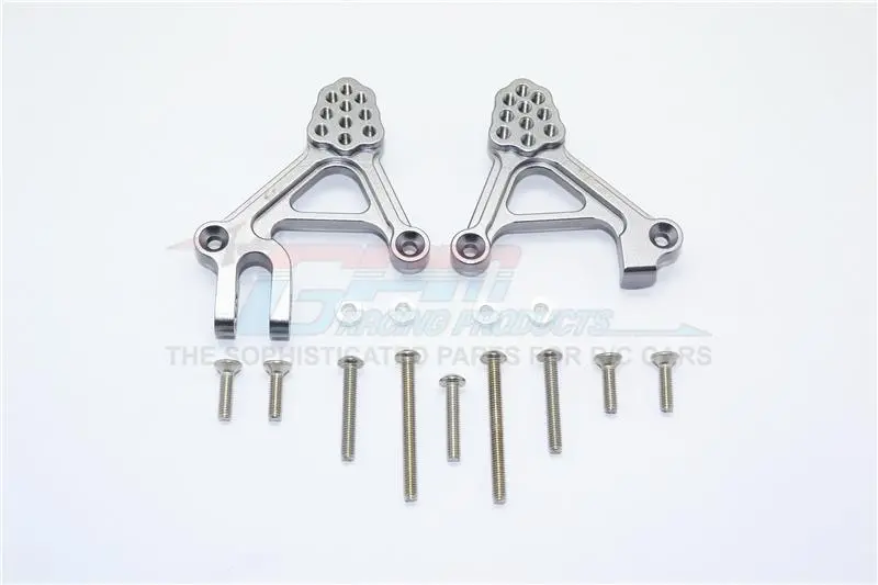 Traxxas Trx-4 Trail Defender Crawler Aluminum Adjustable Front Damper Mount - 1Pr Set Gray Silver 1