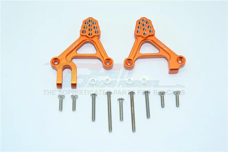 Traxxas Trx-4 Trail Defender Crawler Aluminum Adjustable Front Damper Mount - 1Pr Set Orange 1