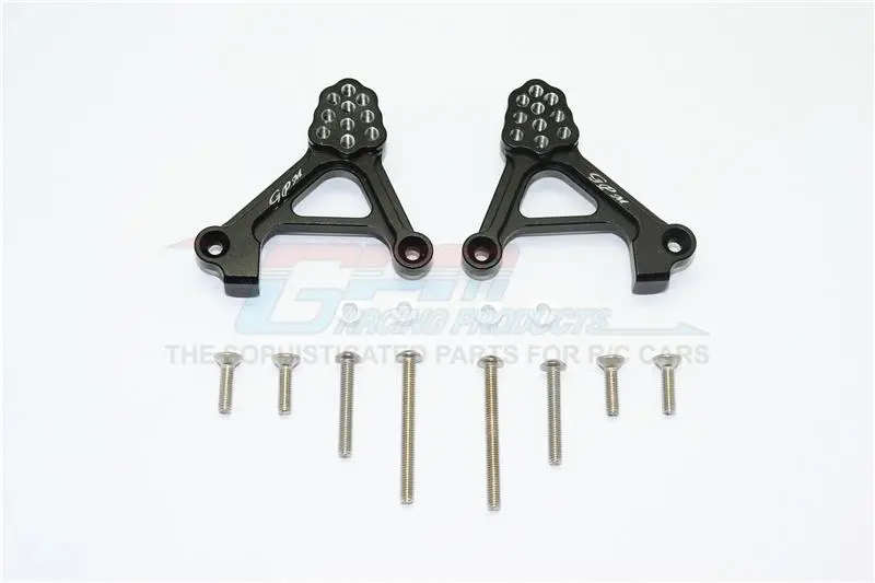 Traxxas Trx-4 Trail Defender Crawler Aluminum Adjustable Rear Damper Mount - 1Pr Set Black 1
