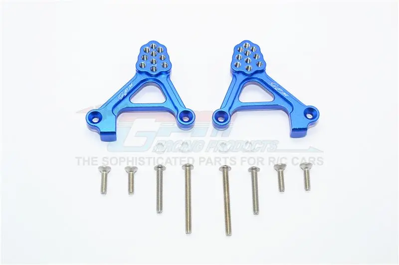 Traxxas Trx-4 Trail Defender Crawler Aluminum Adjustable Rear Damper Mount - 1Pr Set Blue 1