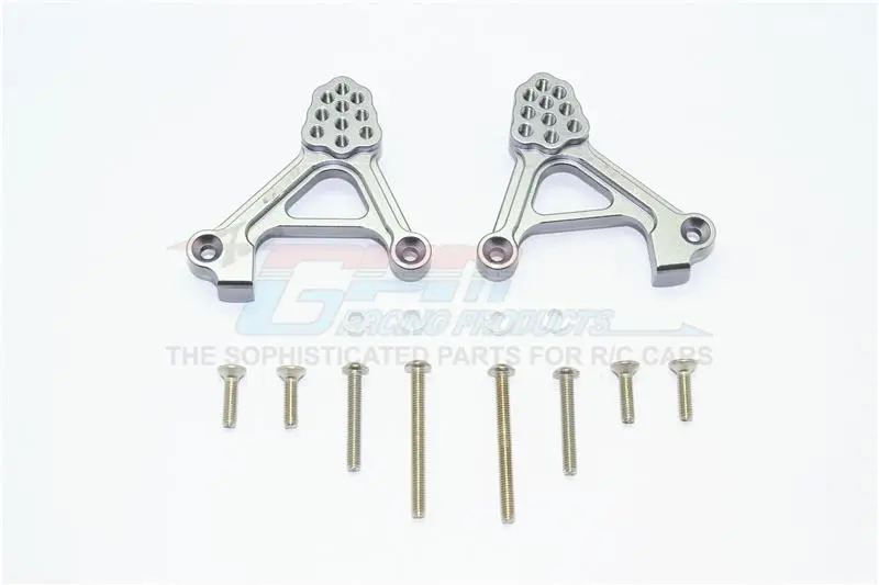 Traxxas Trx-4 Trail Defender Crawler Aluminum Adjustable Rear Damper Mount - 1Pr Set Gray Silver 1