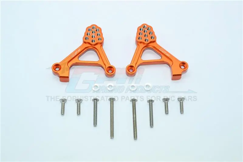 Traxxas Trx-4 Trail Defender Crawler Aluminum Adjustable Rear Damper Mount - 1Pr Set Orange 1