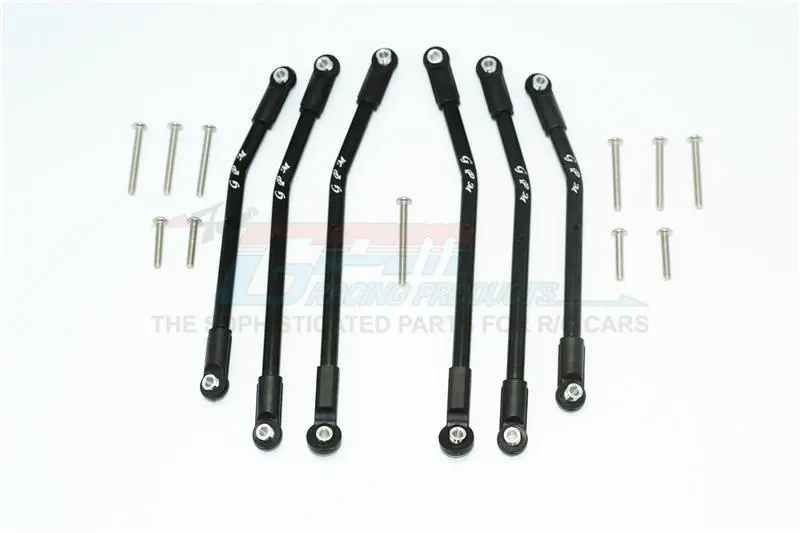 Traxxas Trx-4 Trail Defender Crawler Aluminum Adjustable Suspension Links - 6Pc Set Black 1