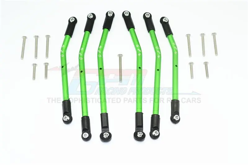 Traxxas Trx-4 Trail Defender Crawler Aluminum Adjustable Suspension Links - 6Pc Set Green 1