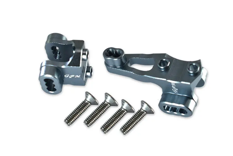 Traxxas Trx-4 Trail Defender Crawler Aluminum Front Axle Mount Set For Suspension Links - 2Pc Set Gray Silver 1