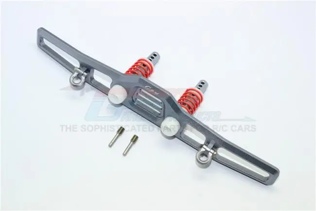Traxxas Trx-4 Trail Defender Crawler Aluminum Front Bumper Absorber + D-Rings - 1 Set Gray Silver 1