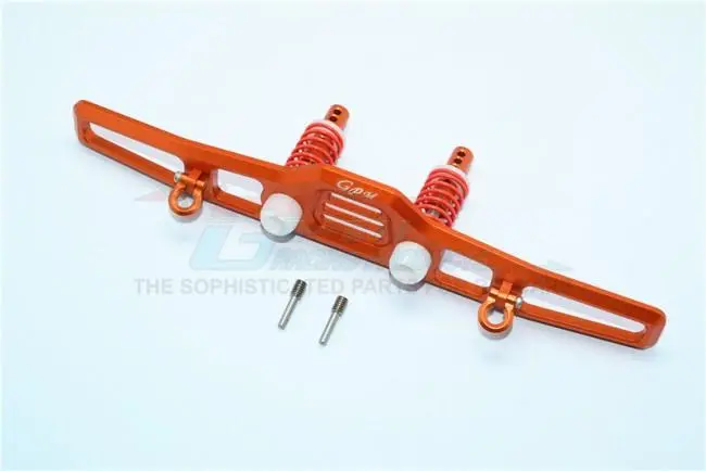 Traxxas Trx-4 Trail Defender Crawler Aluminum Front Bumper Absorber + D-Rings - 1 Set Orange 1
