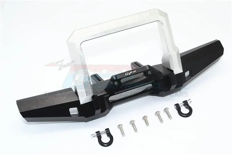 Traxxas Trx-4 Trail Defender Crawler Aluminum Front Bumper With D-Rings - 1 Set Black+Silver 1