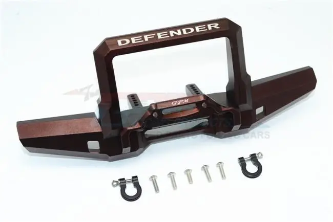 Traxxas Trx-4 Trail Defender Crawler Aluminum Front Bumper With D-Rings - 1 Set Brown 1