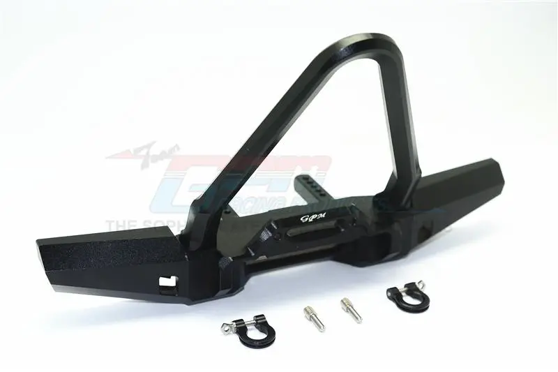 Traxxas Trx-4 Trail Defender Crawler Aluminum Front Bumper With D-Rings (Spiked Design) - 1 Set Black 1