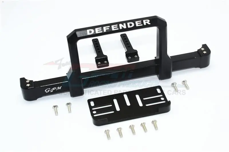Traxxas Trx-4 Trail Defender Crawler Aluminum Front Bumper With Winch Plate (On-Road Street Fighter) - 1 Set Black 1