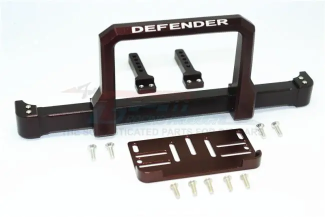 Traxxas Trx-4 Trail Defender Crawler Aluminum Front Bumper With Winch Plate (On-Road Street Fighter) - 1 Set Brown 1