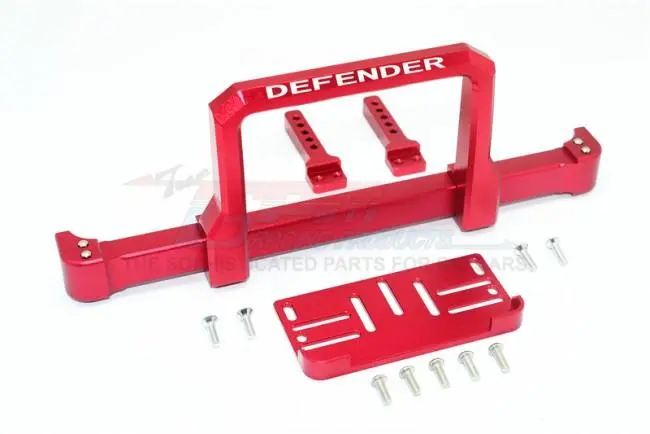 Traxxas Trx-4 Trail Defender Crawler Aluminum Front Bumper With Winch Plate (On-Road Street Fighter) - 1 Set Red 1