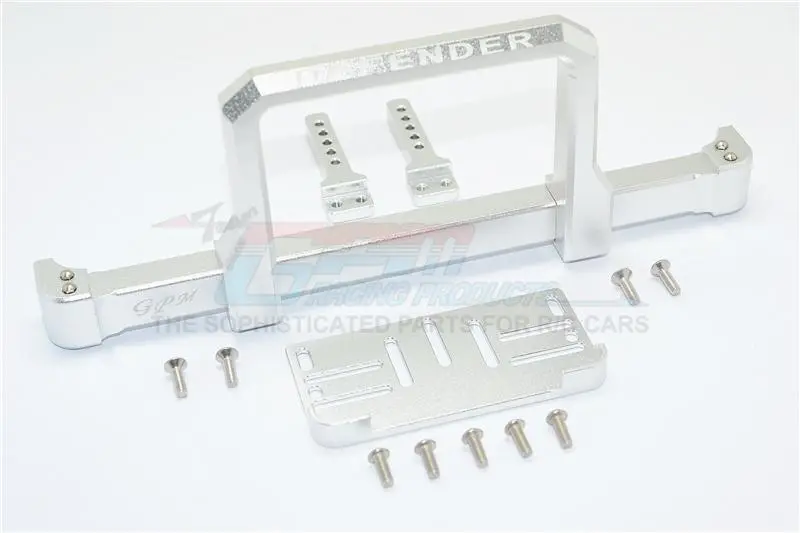 Traxxas Trx-4 Trail Defender Crawler Aluminum Front Bumper With Winch Plate (On-Road Street Fighter) - 1 Set Silver 1