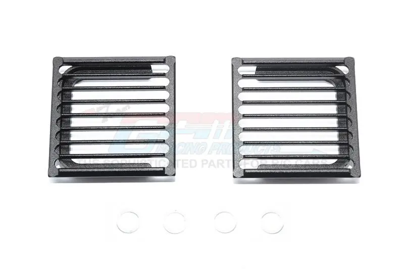 Traxxas Trx-4 Trail Defender Crawler Aluminum Front Headlight Assembly Brush Guard - 2Pc Set Black 1