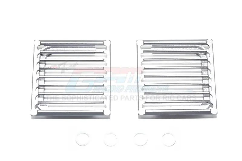 Traxxas Trx-4 Trail Defender Crawler Aluminum Front Headlight Assembly Brush Guard - 2Pc Set Gray Silver 1