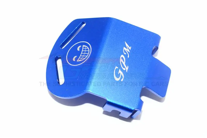 Traxxas Trx-4 Trail Defender Crawler Aluminum Front Or Rear Gear Box Bottom Protector Mount For Use With Original Plastic Gear Box (Smile Face) - 1Pc Blue 1