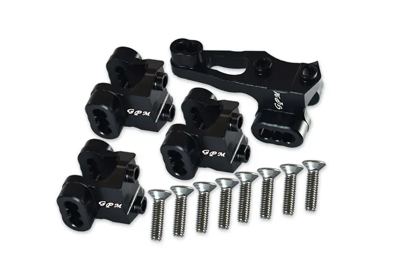 Traxxas Trx-4 Trail Defender Crawler Aluminum Front/Rear Axle Mount Set For Suspension Links - 4Pc Set Black 1