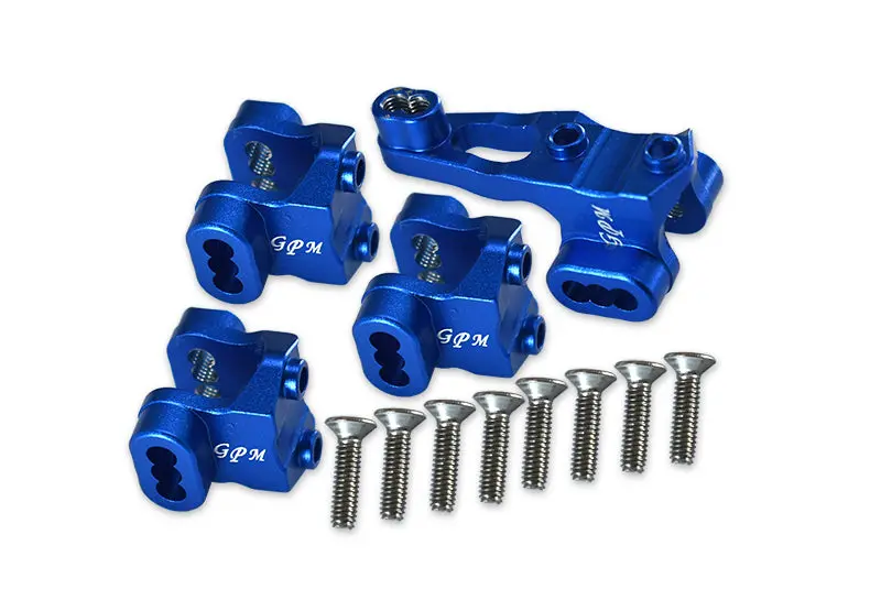 Traxxas Trx-4 Trail Defender Crawler Aluminum Front/Rear Axle Mount Set For Suspension Links - 4Pc Set Blue 1