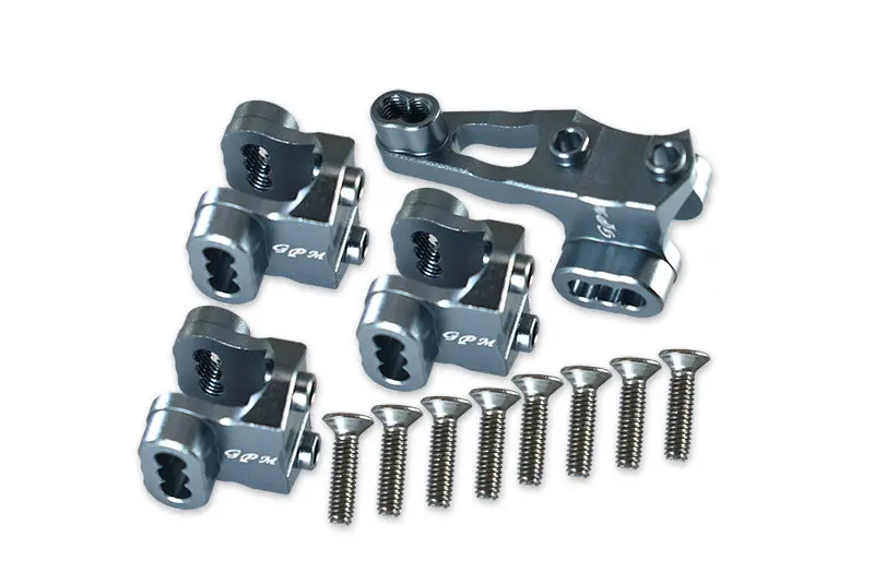 Traxxas Trx-4 Trail Defender Crawler Aluminum Front/Rear Axle Mount Set For Suspension Links - 4Pc Set Gray Silver 1