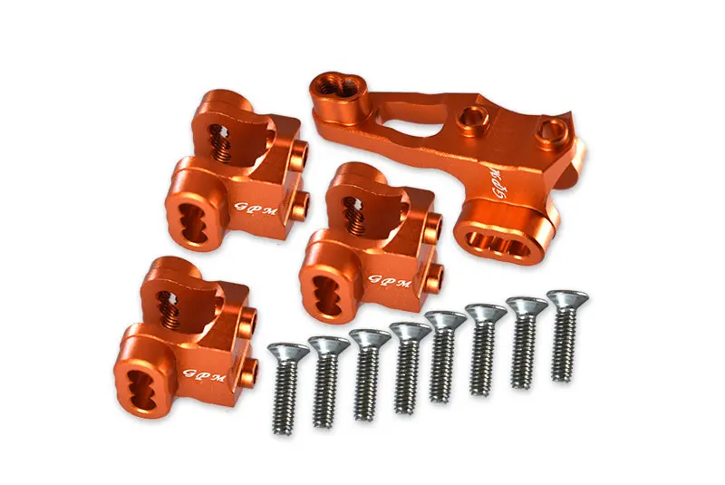 Traxxas Trx-4 Trail Defender Crawler Aluminum Front/Rear Axle Mount Set For Suspension Links - 4Pc Set Orange 1