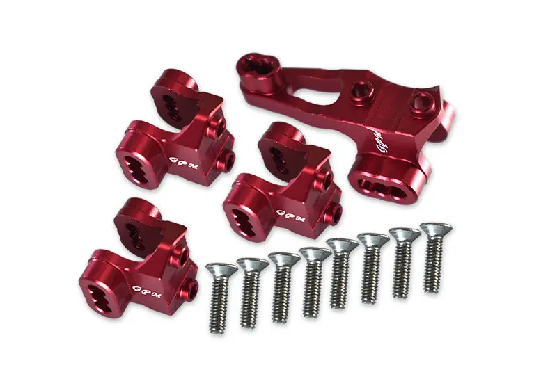Traxxas Trx-4 Trail Defender Crawler Aluminum Front/Rear Axle Mount Set For Suspension Links - 4Pc Set Red 1