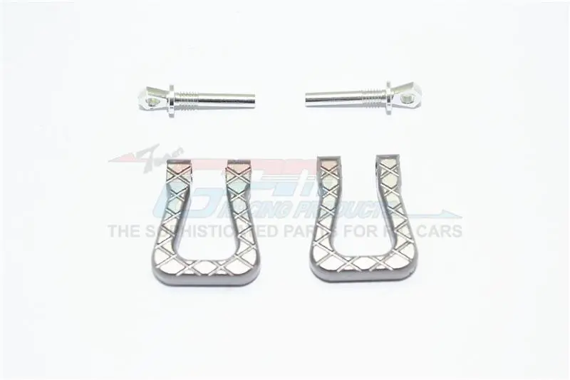 Traxxas Trx-4 Trail Defender Crawler Aluminum Front/Rear Bumper D-Rings - 1Pr Set Gray Silver 1