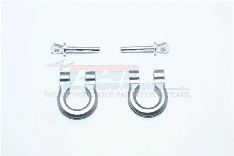 Traxxas Trx-4 Trail Defender Crawler Aluminum Front/Rear Bumper D-Rings - 1Pr Set Gray Silver 1