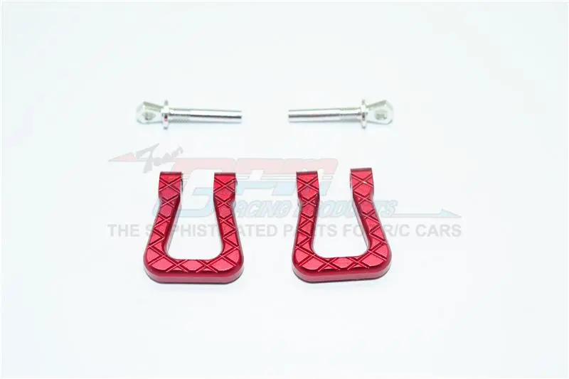 Traxxas Trx-4 Trail Defender Crawler Aluminum Front/Rear Bumper D-Rings - 1Pr Set Red 1
