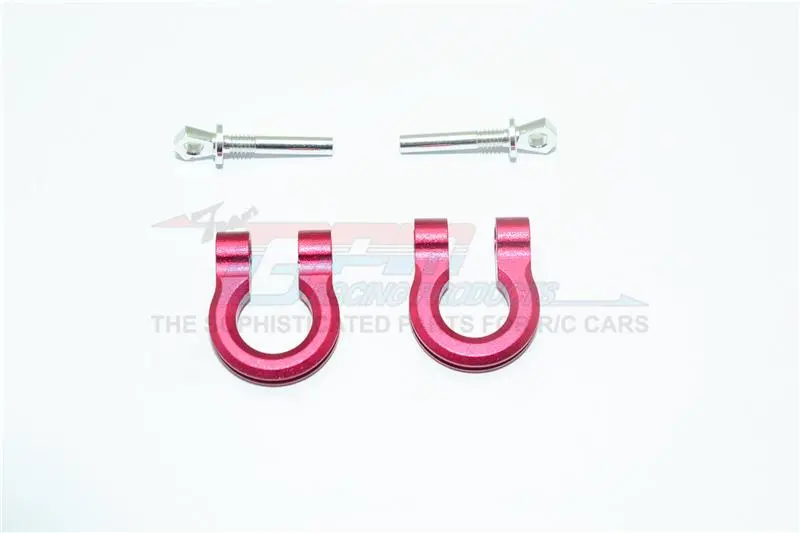 Traxxas Trx-4 Trail Defender Crawler Aluminum Front/Rear Bumper D-Rings - 1Pr Set Red 1
