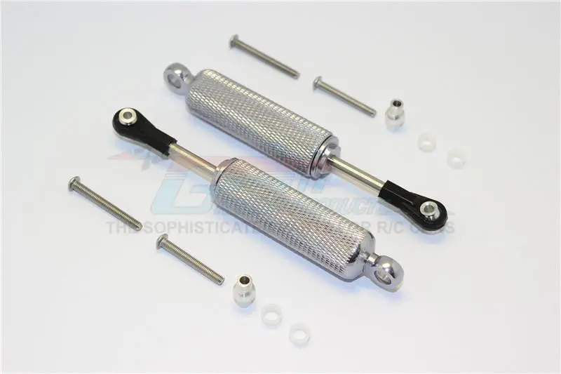 Traxxas Trx-4 Trail Defender Crawler Aluminum Front/Rear Internal Shocks (Reticulated Pattern) - 1Pr Set Gray Silver 1