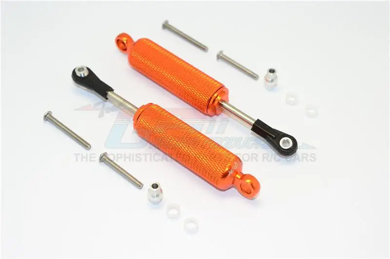 Traxxas Trx-4 Trail Defender Crawler Aluminum Front/Rear Internal Shocks (Reticulated Pattern) - 1Pr Set Orange 1