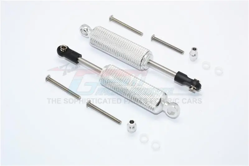 Traxxas Trx-4 Trail Defender Crawler Aluminum Front/Rear Internal Shocks (Reticulated Pattern) - 1Pr Set Silver 1