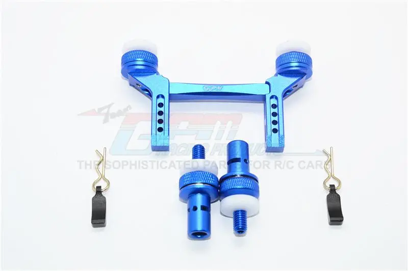Traxxas Trx-4 Trail Defender Crawler Aluminum Front & Rear Magnetic Body Mount - 1 Set Blue 1