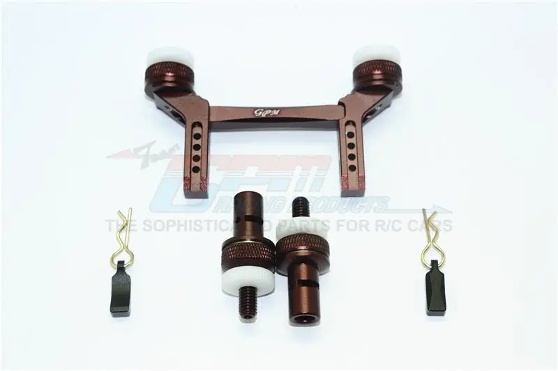 Traxxas Trx-4 Trail Defender Crawler Aluminum Front & Rear Magnetic Body Mount - 1 Set Brown 1