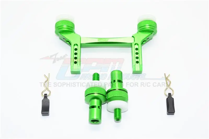 Traxxas Trx-4 Trail Defender Crawler Aluminum Front & Rear Magnetic Body Mount - 1 Set Green 1