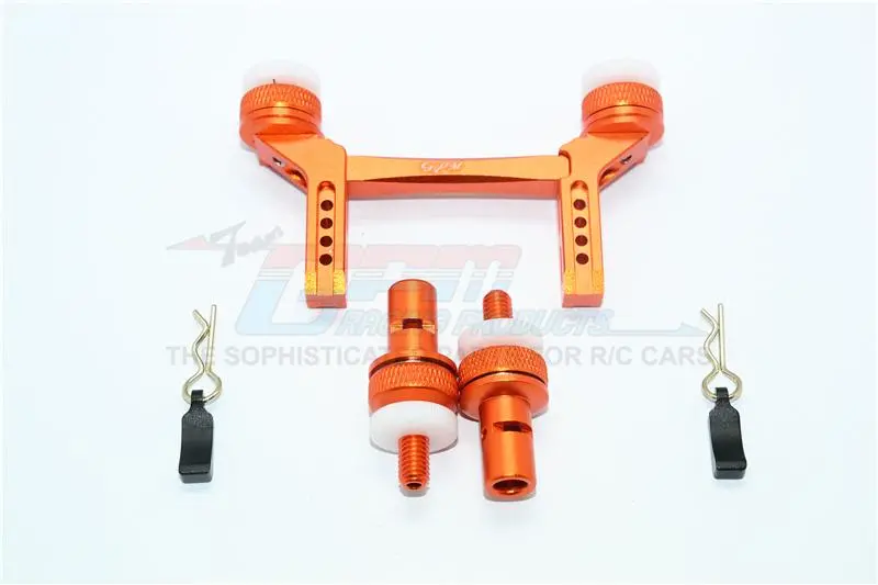 Traxxas Trx-4 Trail Defender Crawler Aluminum Front & Rear Magnetic Body Mount - 1 Set Orange 1